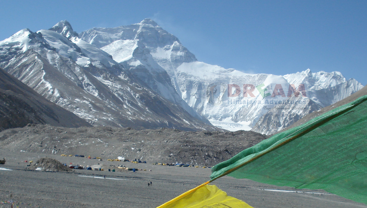 Base camp of Mt Everest North Everest and Lhakpa ri 